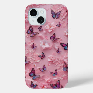 Dreamy Pink Butterfly Pattern iPhone Case