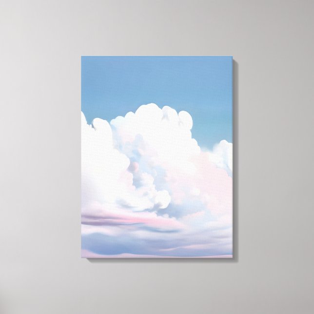 Dreamy Pink Cloudscape Canvas Print (Front)