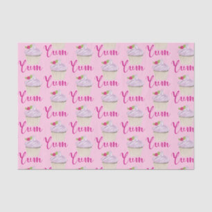 Dreamy Pink Cupcake with Raspberry Yum! Tissue Paper