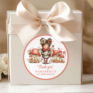 Dreamy Pink Fairy Blush Birthday Thank You Sticker