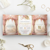 Dreamy Pink Floral Indian Mandap Hindu Wedding