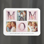 Dreamy Pink Floral MOM Photo Collage Mother's Day Magnet<br><div class="desc">Custom printed Mother's Day magnet personalised with your photo and text. This pretty design features MOM letters decorated with elegant pink watercolor flowers intermixed with a collage frame of your 3 custom photos. Add your personal Mother's Day message for mum, grandma or other special mother figure in your life. Use...</div>
