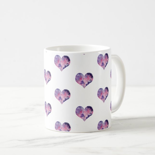 Dreamy Pink Heart Pattern - Coffee Mug (Front Right)