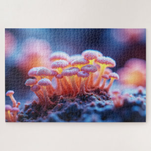 Dreamy Pink Mushrooms – Soft Nature Macro Jigsaw Puzzle