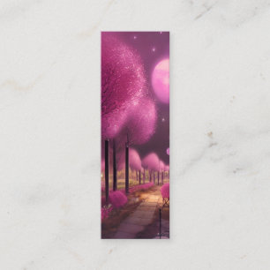 Dreamy Pink Nightscape Bookmark  Mini Business Card