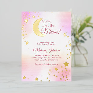 Dreamy Pink Over the Moon Girl Baby Shower