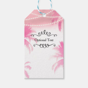Dreamy Pink Palm Trees & String Lights Favour Gift Tags