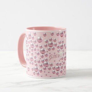 Dreamy Pink Pearl Mug - Soft Aesthetic, coffee cup