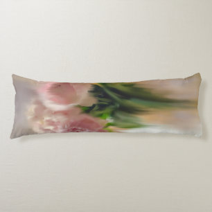 Dreamy Pink Peonies in White Vase Body Cushion