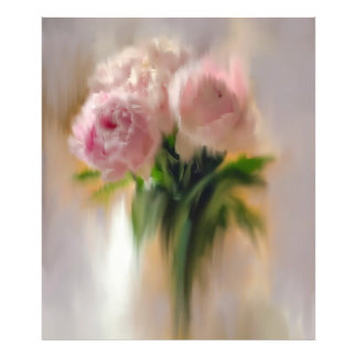 Dreamy Pink Peonies in White Vase Photo Print