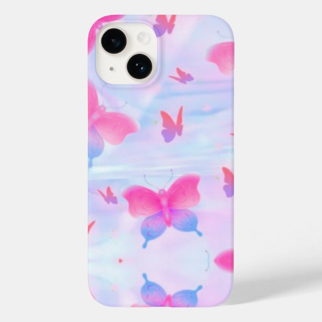 Dreamy Pink & Purple Butterfly Background Case-Mate iPhone Case (Back)