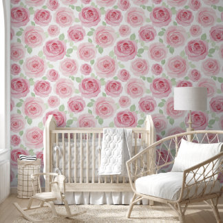 Dreamy Pink Roses Floral Wallpaper