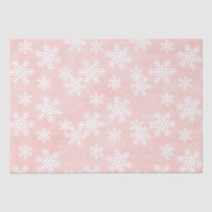 Dreamy Pink Snowflake Pattern Holiday Christmas  Tissue Paper