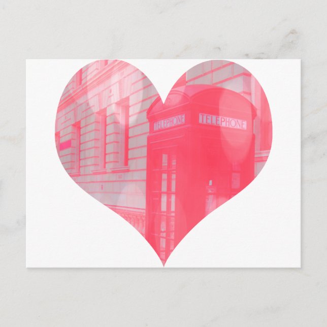 Dreamy Pink Telephone Box Postcard (Front)