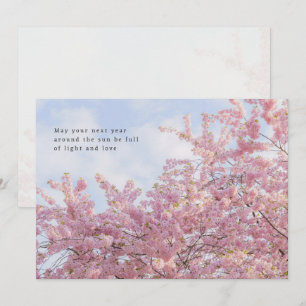 Dreamy pink tree, spring aesthetic, greeting card