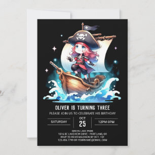 Dreamy Pirate Digital Birthday Invitation