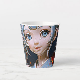 Dreamy Porcelain Anime Girl Latte Mug
