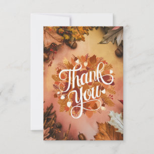 Dreamy Pretty Autumn Fall Thank You Card