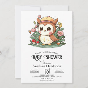 Dreamy Pretty Owl Baby Shower Invitation