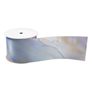 Dreamy Purple Blue Mist Gold Pearl  Satin Ribbon
