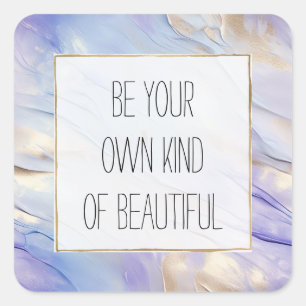 Dreamy Purple Blue Mist Gold Pearl  Square Sticker