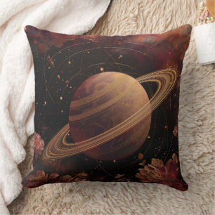 Dreamy Purple Cosmos Crystal Planet Cushion
