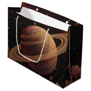 Dreamy Purple Cosmos Crystal Planet Large Gift Bag