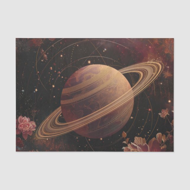Dreamy Purple Cosmos Crystal Planet Tissue Paper (Front)
