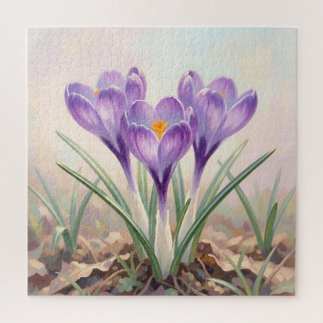 Dreamy Purple Crocus Spring Bloom Jigsaw Puzzle (Vertical)