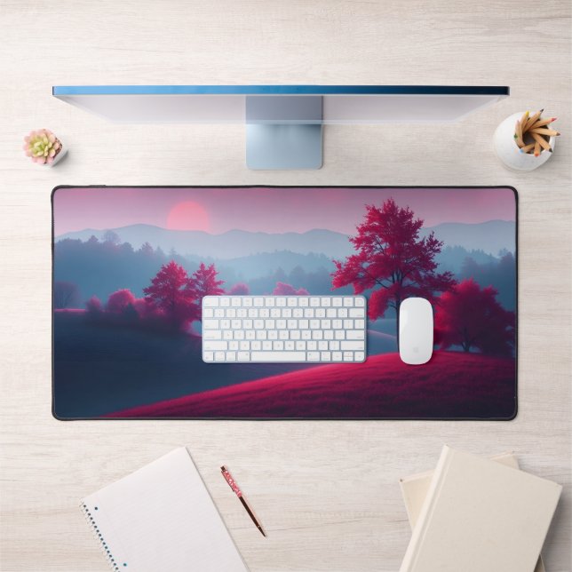 Dreamy Purple Fall Forest Desk Mat - Mystical Autu (Office 1)