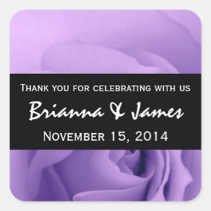 Dreamy Purple Rose Premium Wedding Collection Square Sticker