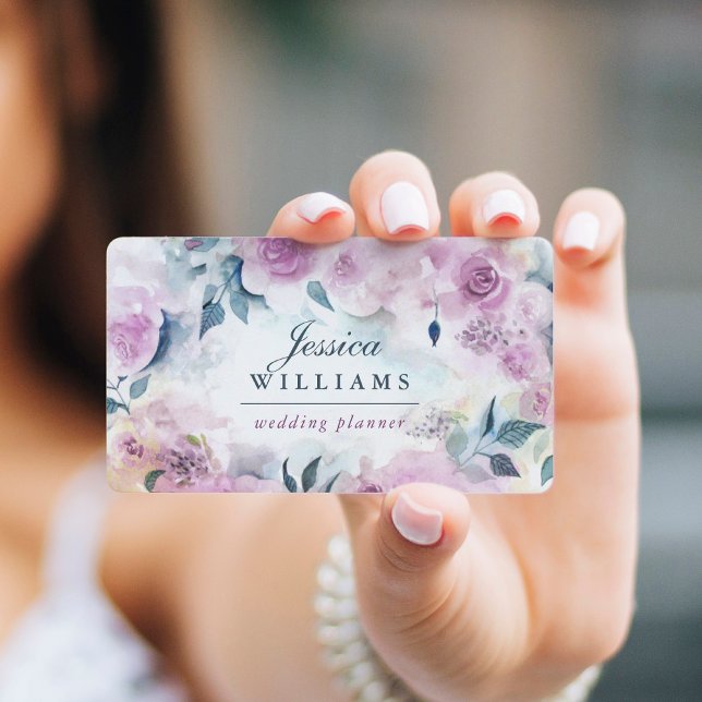 Dreamy Purple Roses Floral Business Card (Creator Uploaded)