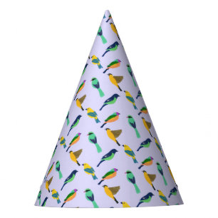 Dreamy Purple Sky Colourful Bird Party Hat