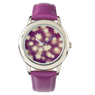 Dreamy Purple Snowflake Bokeh Lights Watch