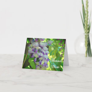 Dreamy Purple Wisteria Flower Thank You Card