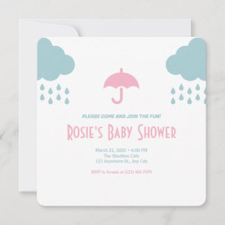 Dreamy Rain Pastels: Best Baby Shower Invitation