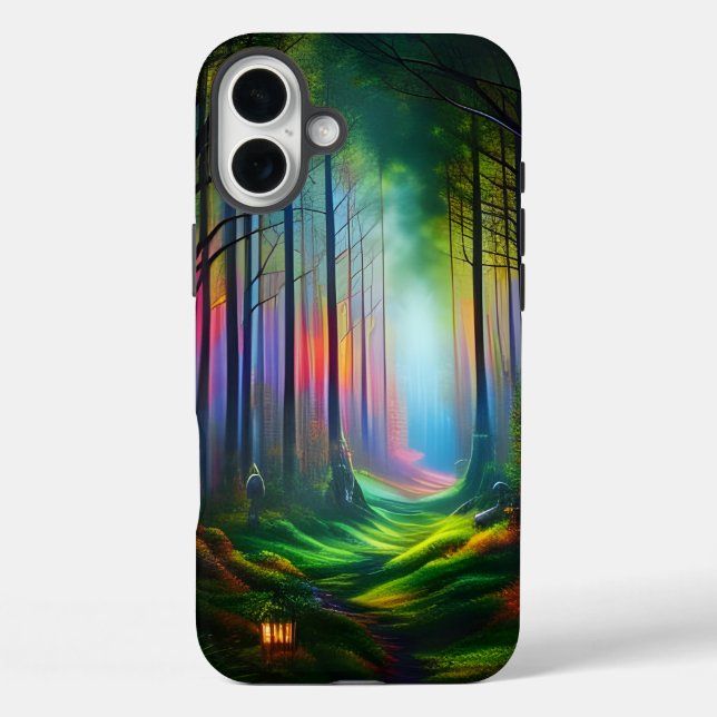 Dreamy Rainbow Coloured Forest Trail Digital AI Ar Case-Mate iPhone Case (Back)
