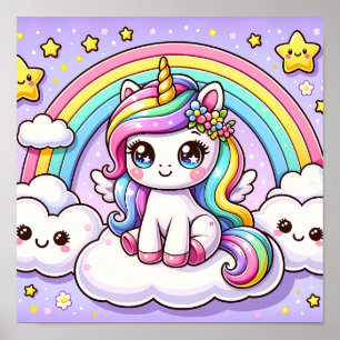 Dreamy Rainbow Unicorn – A Magical Nursery Poster