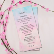 Dreamy Rainbow Unicorn watercolor Menu