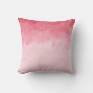 Dreamy raspberry pink ombre girly watercolour cushion