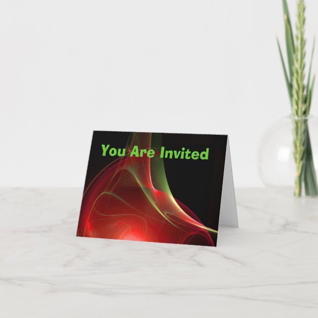 Dreamy Red and Green Sweep Invitation (Front)