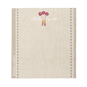 Dreamy Red Roses Linen Look Add Text Gardener Notepad