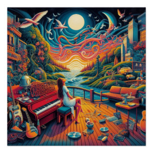 Dreamy Riverfront Harmony Poster