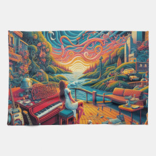 Dreamy Riverfront Harmony Tea Towel