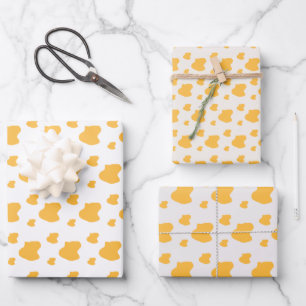 Dreamy Romance, Fun and Warm Yellow Abstract Art Wrapping Paper Sheet