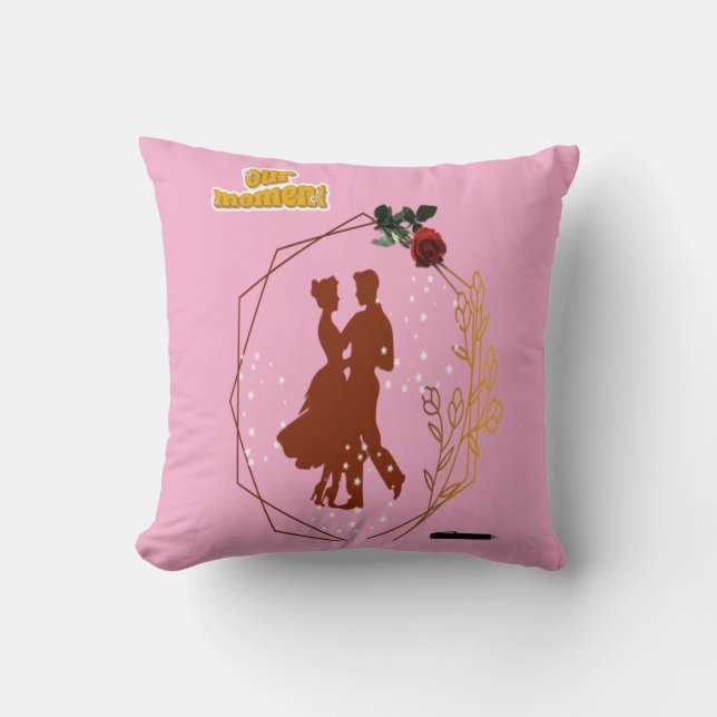 Dreamy romantic couples dance design cushion (Front)