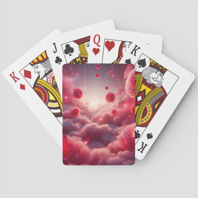Dreamy Romantic Fantasy Roses Love Playing Cards (Back)