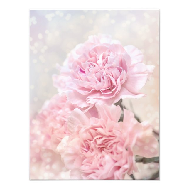 Dreamy Romantic Pink Carnations Customisable Photo Print (Front)
