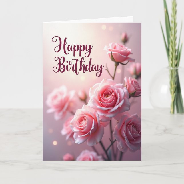 Dreamy Rose Birthday Card (Front)