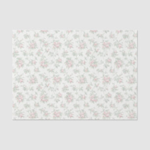 Dreamy Rose Floral Stripe Decoupage Green Romantic Tissue Paper